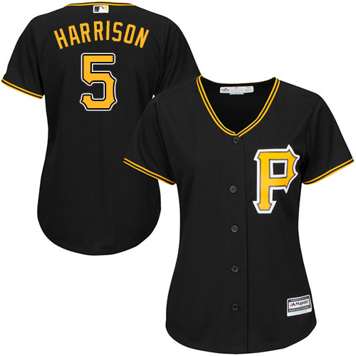 Pirates #5 Josh Harrison Black Alternate Women's Stitched MLB Jersey - Click Image to Close